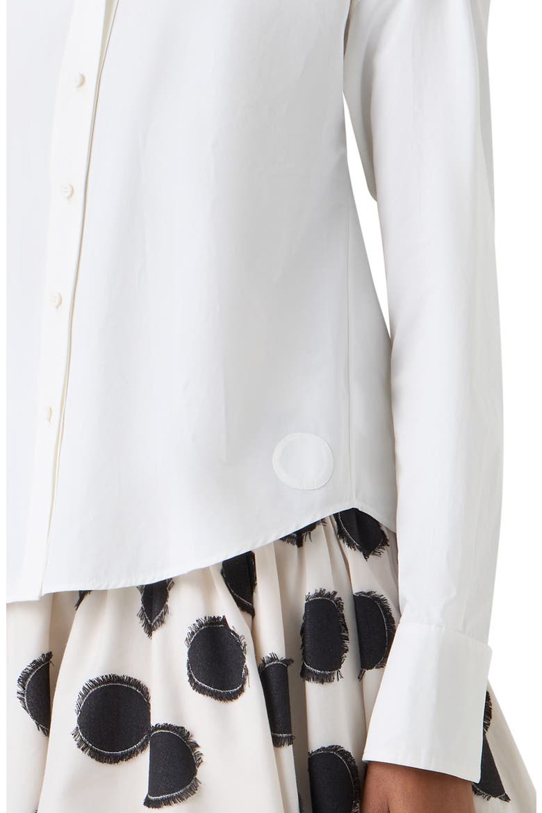 Crop Cotton Poplin Button-Up Shirt, Alternate, color, CREAM