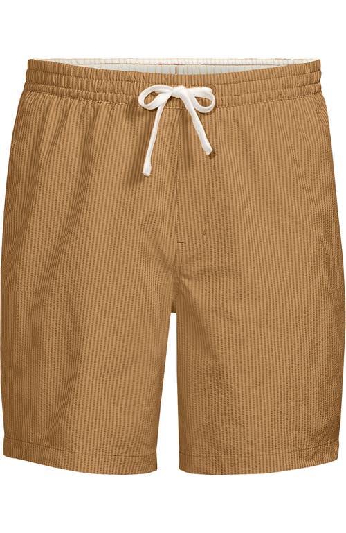 LANDS' END LANDS' END 7" SEERSUCKER BEACH TO BOARDWALK PULL ON SHORTS 