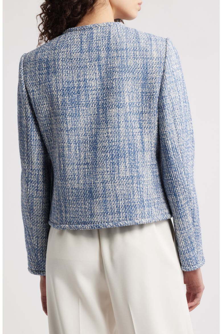 Cotton Tweed Collarless Jacket, Alternate, color, BLUE MULTI