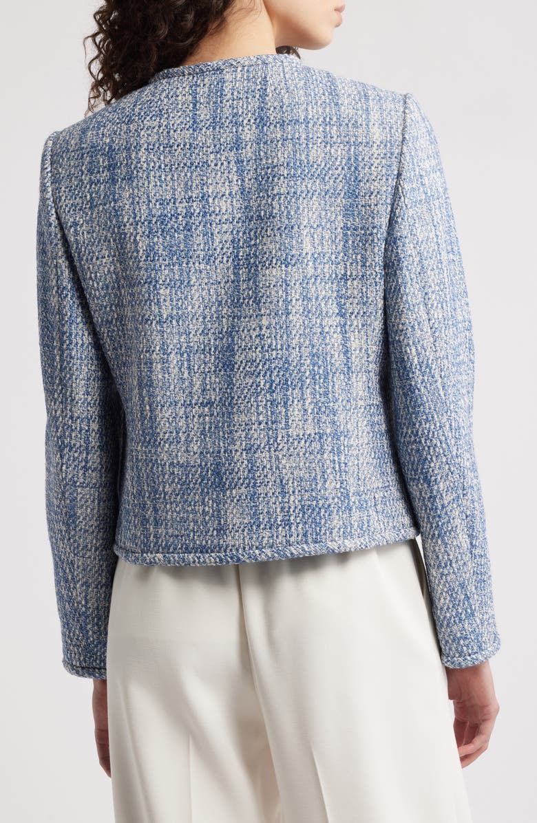 Theory Cotton Tweed Collarless Jacket, Alternate, color,