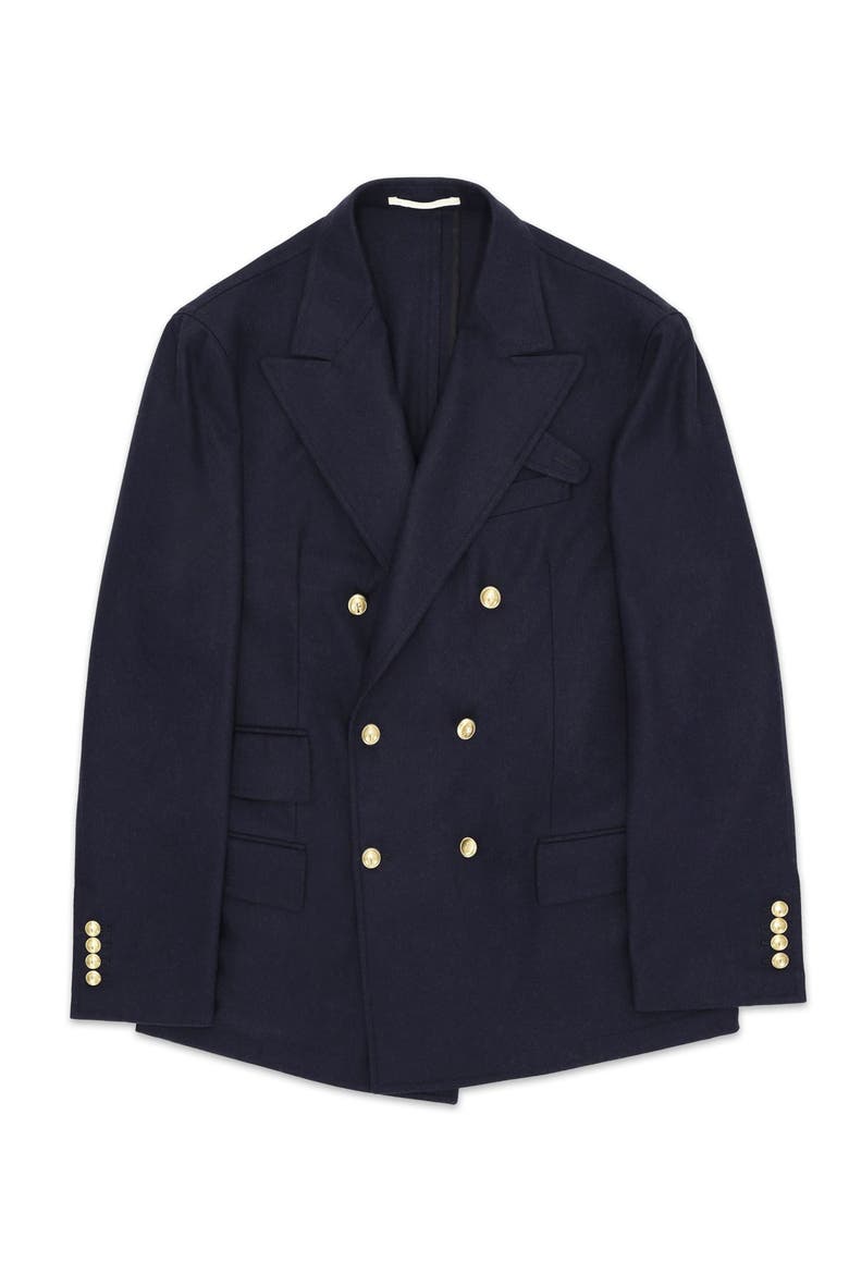 Classic Double-Breasted Merino Wool Jacket, Main, color, Blue