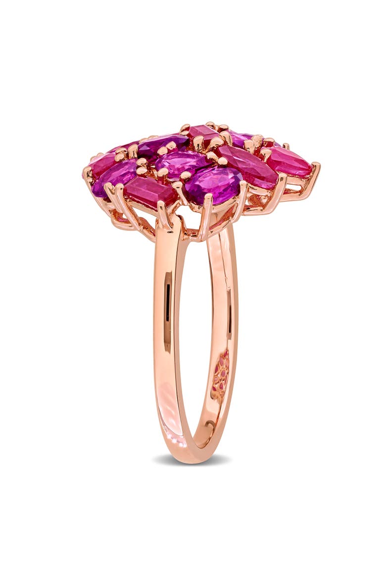 Ruby & Rhodolite Cluster Cocktail Ring, Alternate, color, Rhodolite