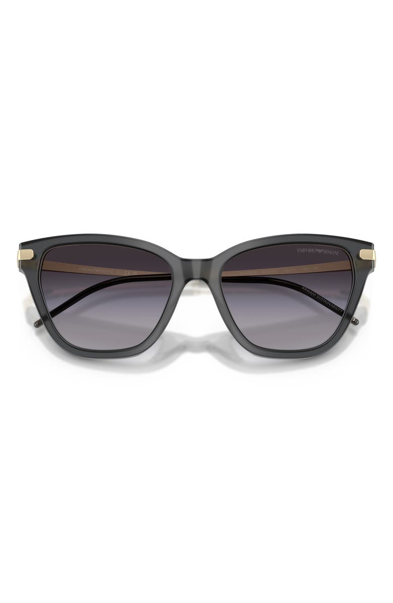Emporio Armani 56mm Gradient Cat Eye Sunglasses, Alternate, color, Opal Grey / Grey Gradient