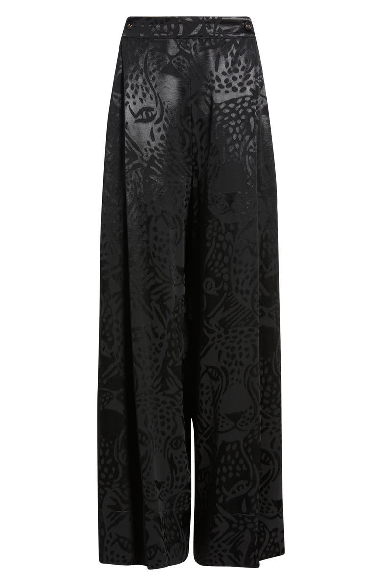 FARM Rio Leopard Jacquard Pants, Alternate, color, Black