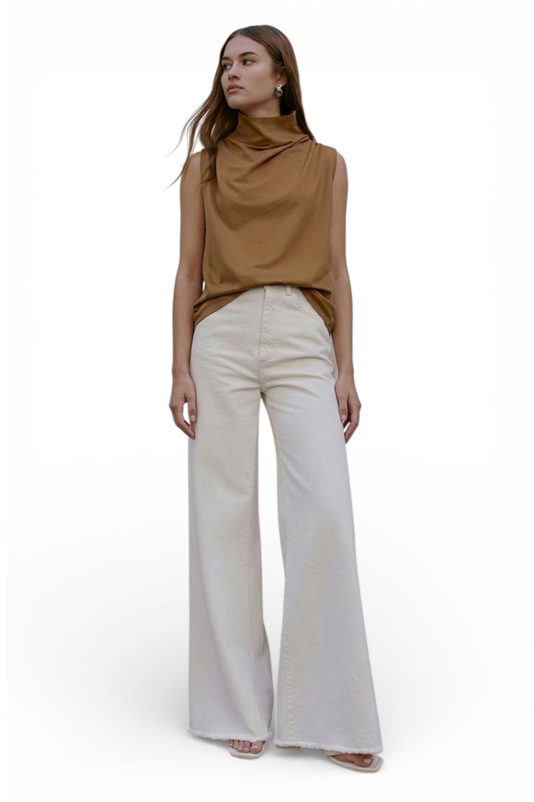 Finch French Terry Funnel Neck Top, Alternate, color, CHESTNUT BROWN