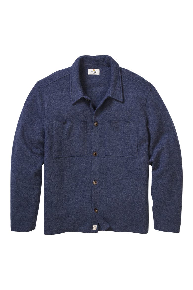 Boiled Wool Overshirt, Alternate, color, NAVY