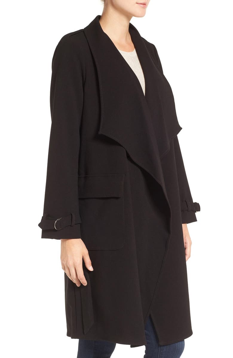 Eliza J Drape Front Water Repellent Wrap Trench Coat, Alternate, color, 