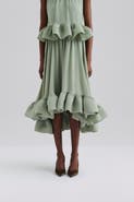 Malina Adriana Frilled Hem Midi Skirt