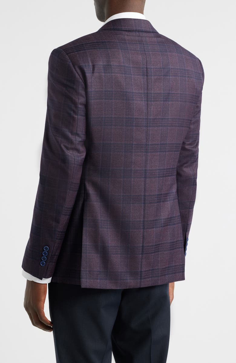 Emporio Armani G-Line Purple Check Wool Sport Coat, Alternate, color, Plum