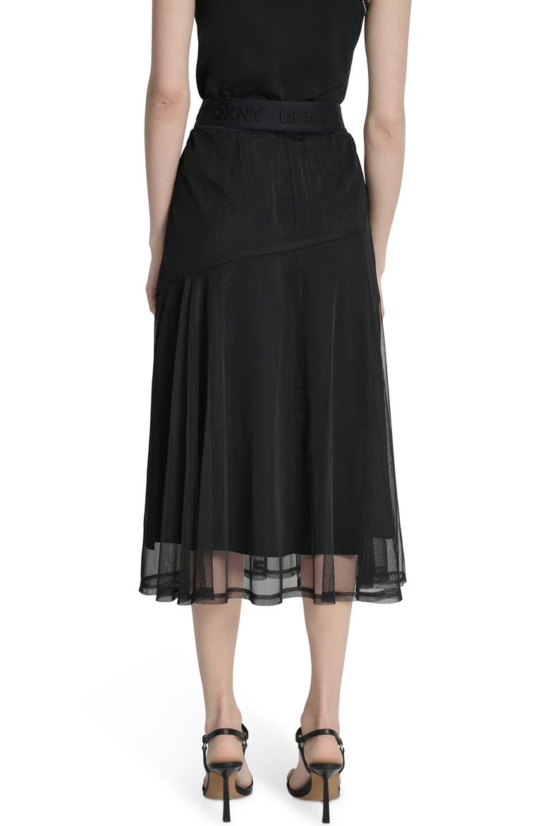 Layered Mesh Midi Skirt, Alternate, color, BLACK