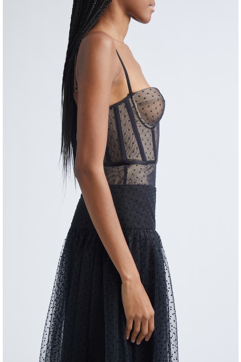 Dot Point d'Esprit Underwire Bodysuit, Alternate, color, BLACK