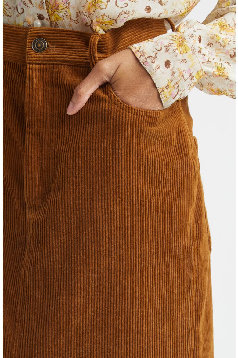 Odalie Corduroy Midi Skirt, Alternate, color, CARAMEL