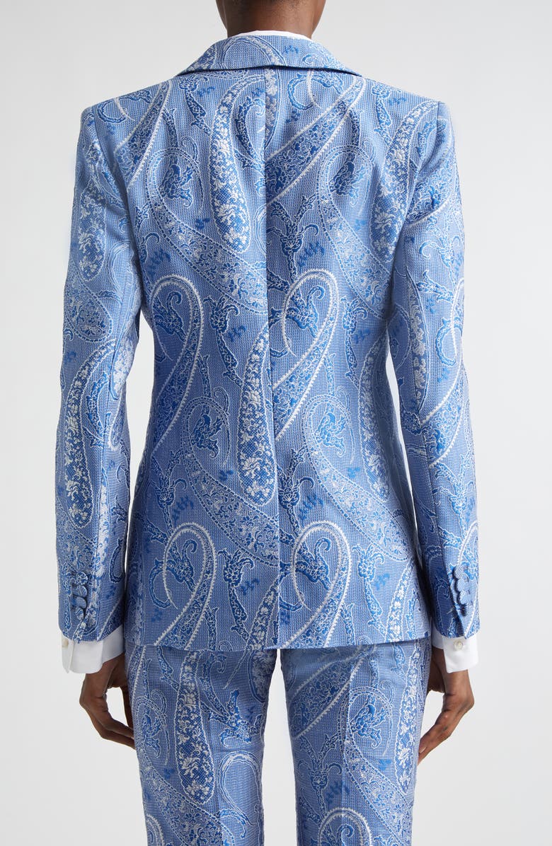 Etro Microcheck Embroidered Paisley Jacket, Alternate, color, Multicolour On Blue Base