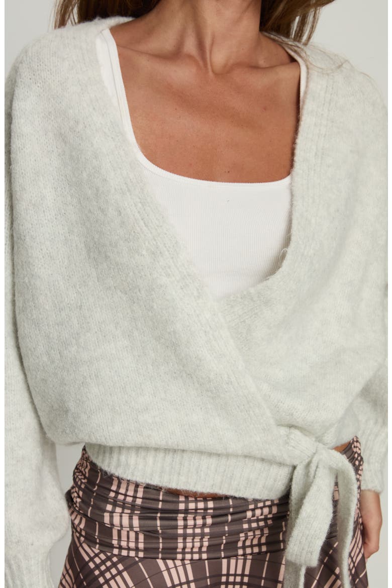 Daelan Wrap Cardigan, Alternate, color, GREY MARLE