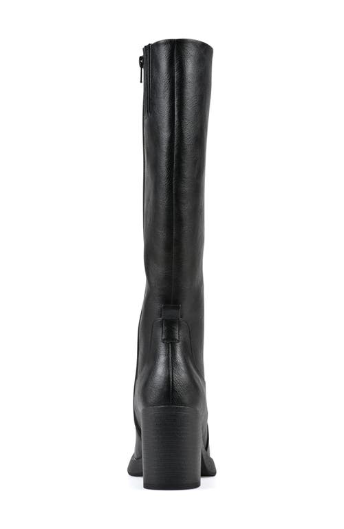 White Mountain Footwear Mackle Tall Shaft Block Heel Boot In Animal Print