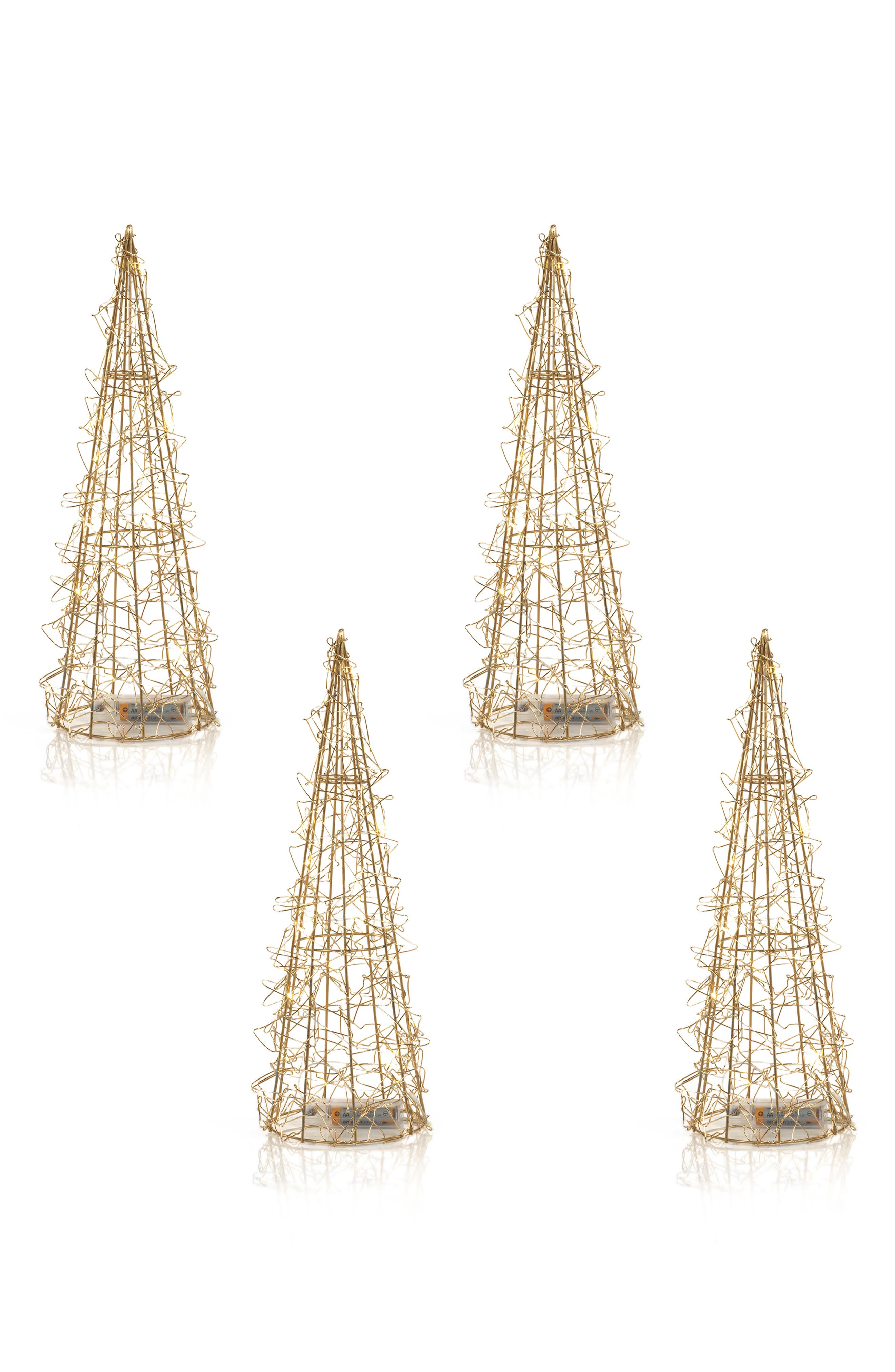 Zodax Set of 4 Holiday LED Wired Trees