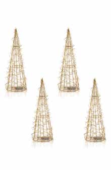 Zodax Set of 4 Holiday LED Wired Trees