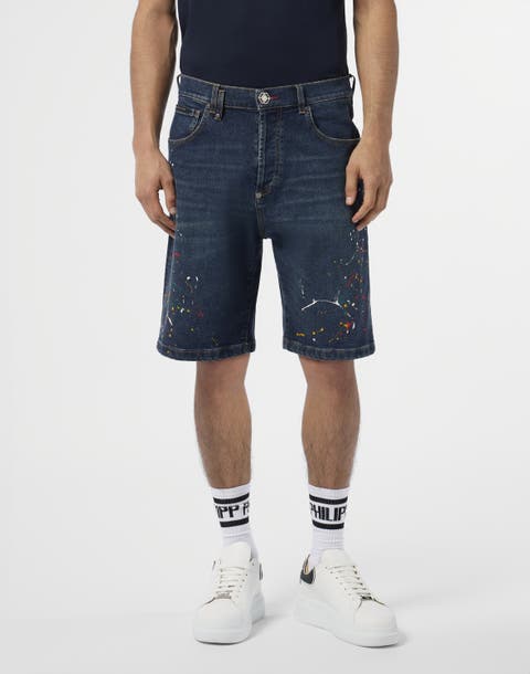 Denim Shorts Paint Men