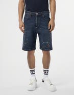 PHILIPP PLEIN Denim Shorts Paint Men