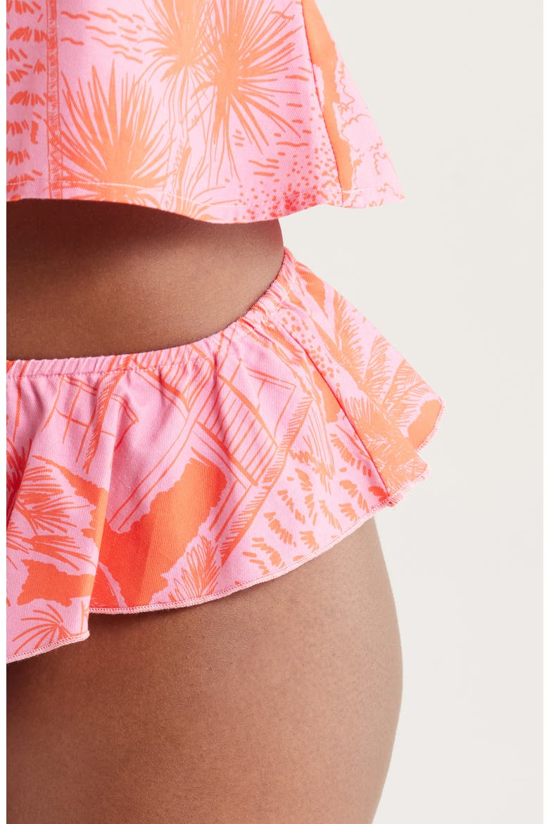 Print Crop Camisole & Flutter Panties Set, Alternate, color, TROPICAL TOILE