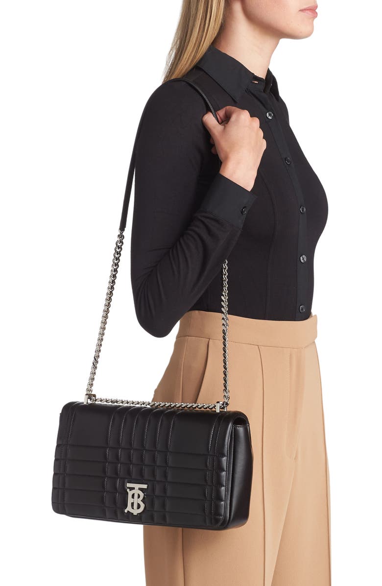 Burberry Medium Lola TB Quilted Lambskin Leather Shoulder Bag, Alternate, color,