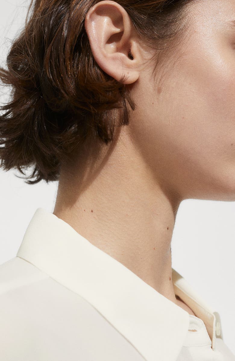 MANGO Woven Short Sleeve Button-Up Shirt, Alternate, color, Off White