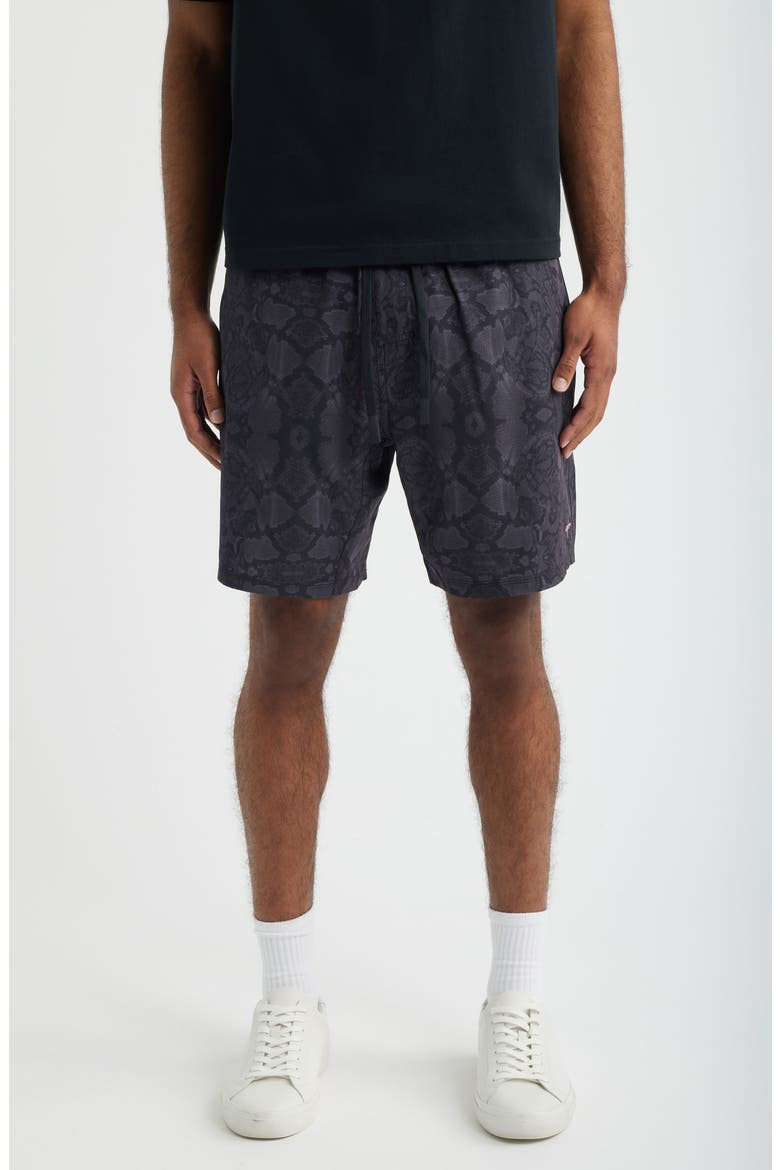 Verona Tech Snakeskin Print Drawstring Shorts, Main, color, SNAKESKIN