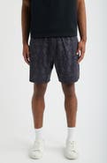 SANTO STUDIO Verona Tech Snakeskin Print Drawstring Shorts