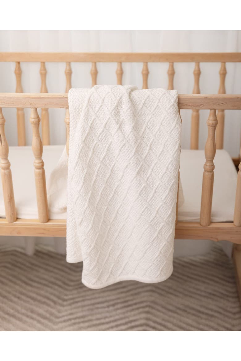 Cotton Knit Cuddle and Receiving Blanket, Alternate, color, White