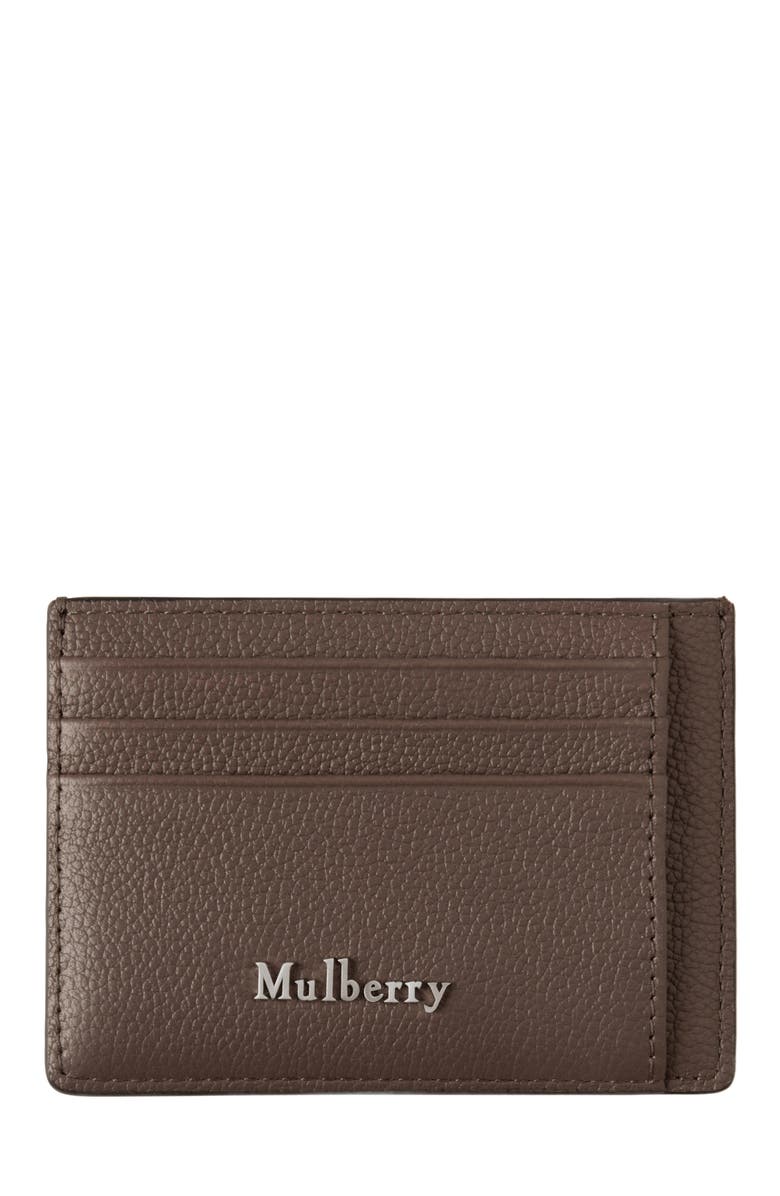 Mulberry Farringdon Leather Card Holder, Main, color, Taupe Brown