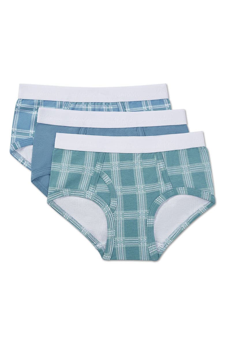 MeMoi 3 Pair Pack Plaid Multi Briefs, Main, color, Blue Multi