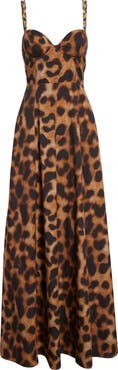 L'AGENCE Sutton Leopard Print Gown