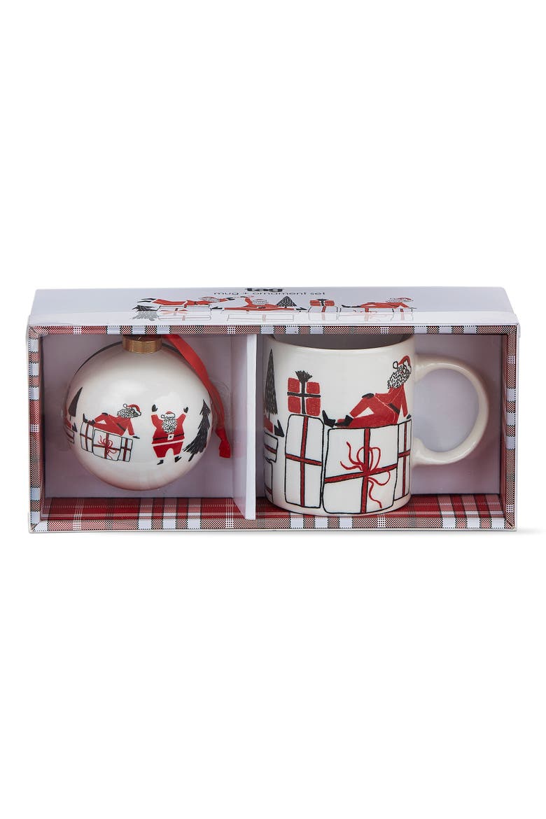 Santa Mug and Ornament Set Dishwasher Safe Christmas Drinkware, Main, color, Red