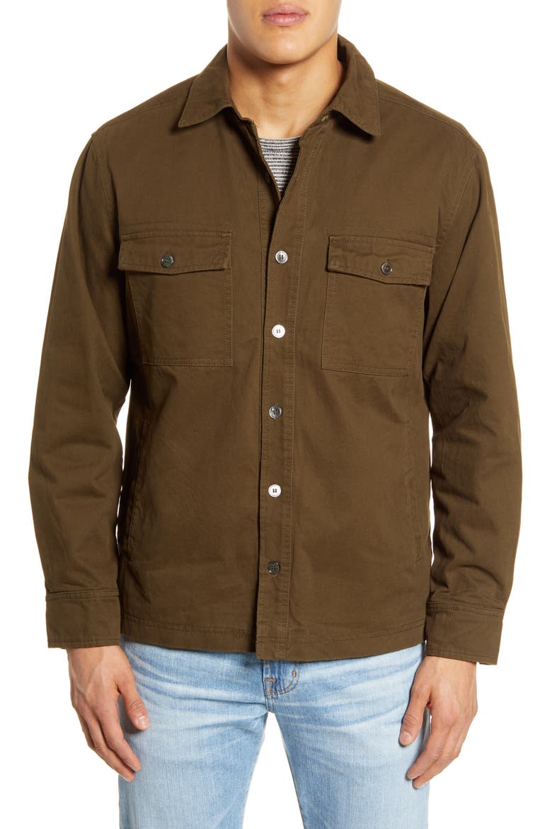 Regular Fit Cotton Shirt Jacket, Alternate, color, IMMOVABLE OBJECT