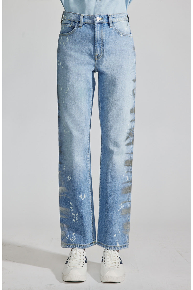 Genevieve Premier High Rise Straight Jeans, Main, color, Medium Wash