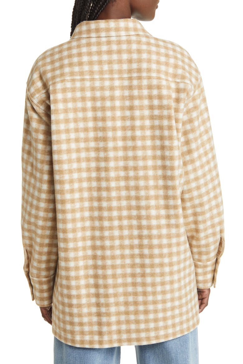 Gingham Oversize Shirt Jacket, Alternate, color, TAN MULTI