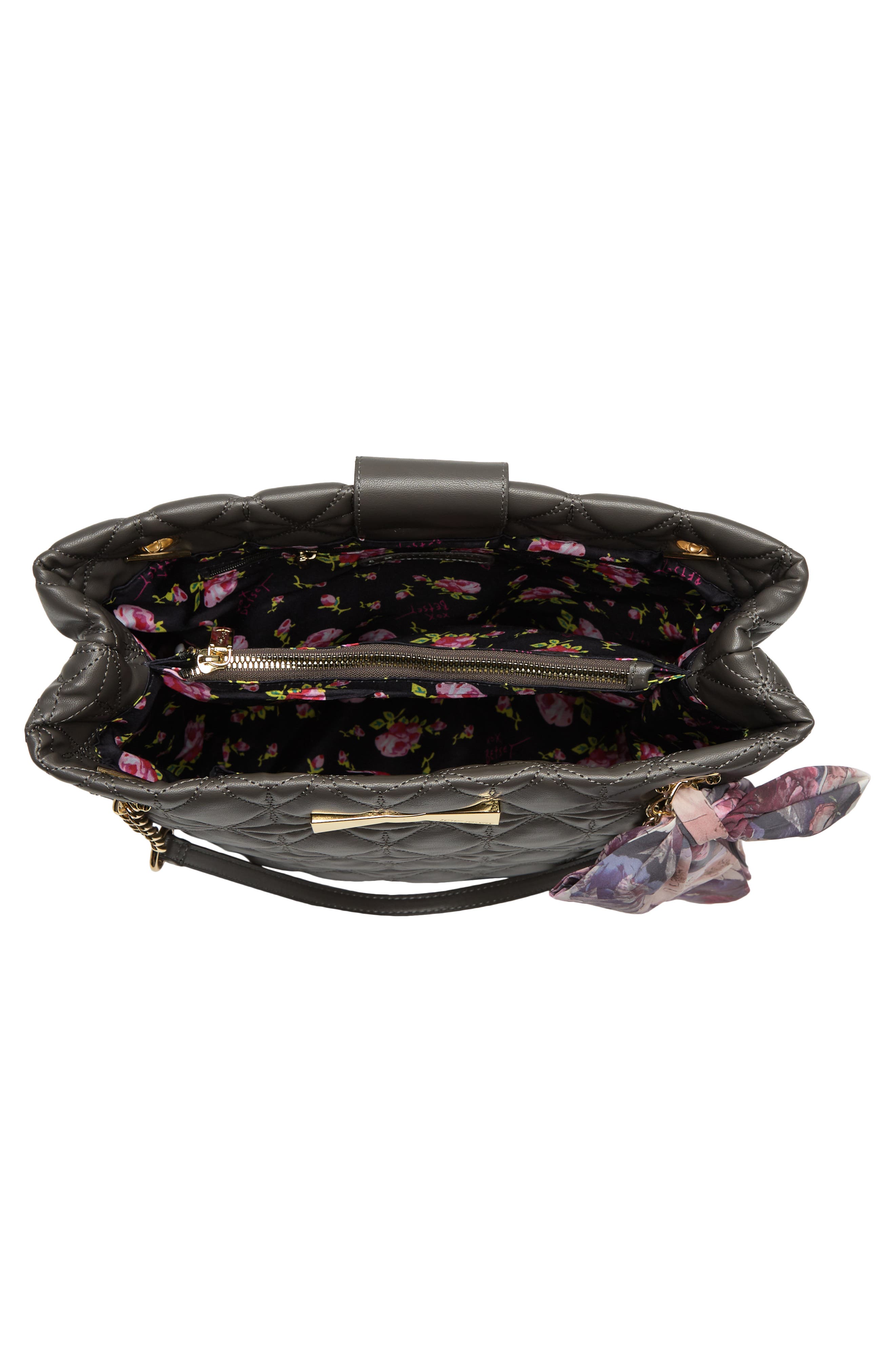 Betsey Johnson Lily Quilted Tote Bag, Alternate, color, 