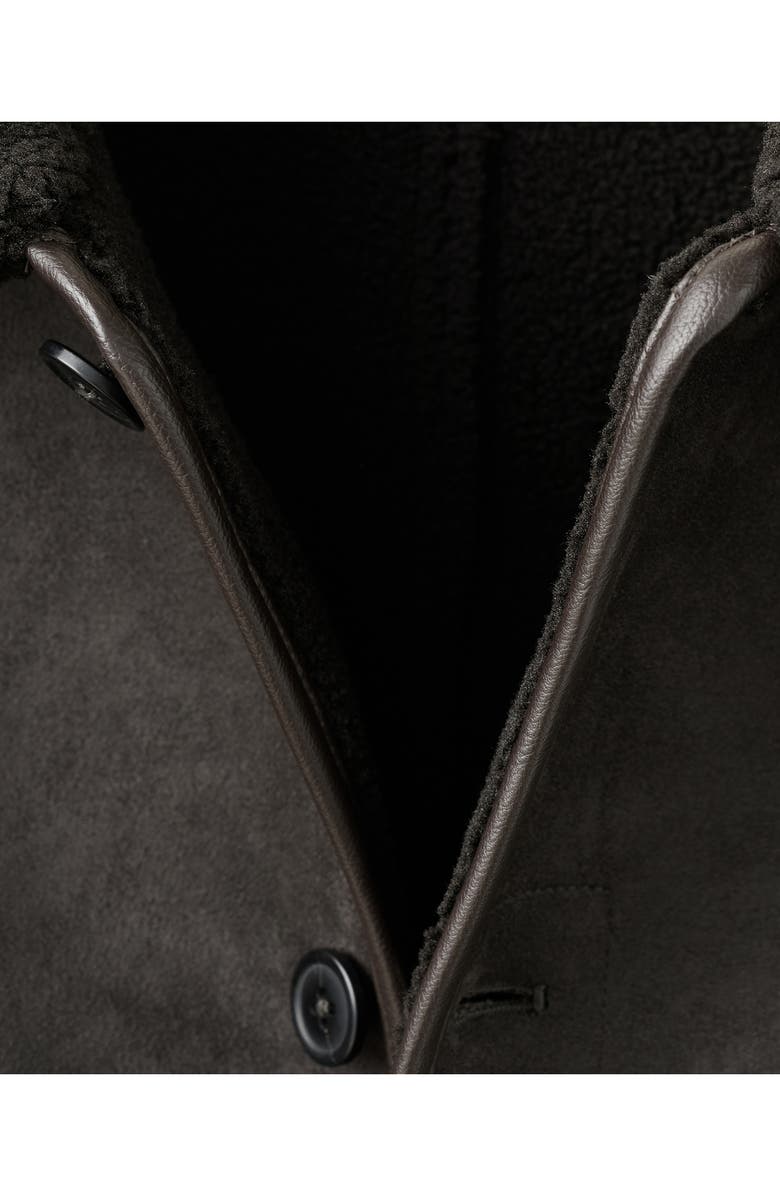 MANGO Faux Suede & Faux Shearling Collar Jacket, Alternate, color, 