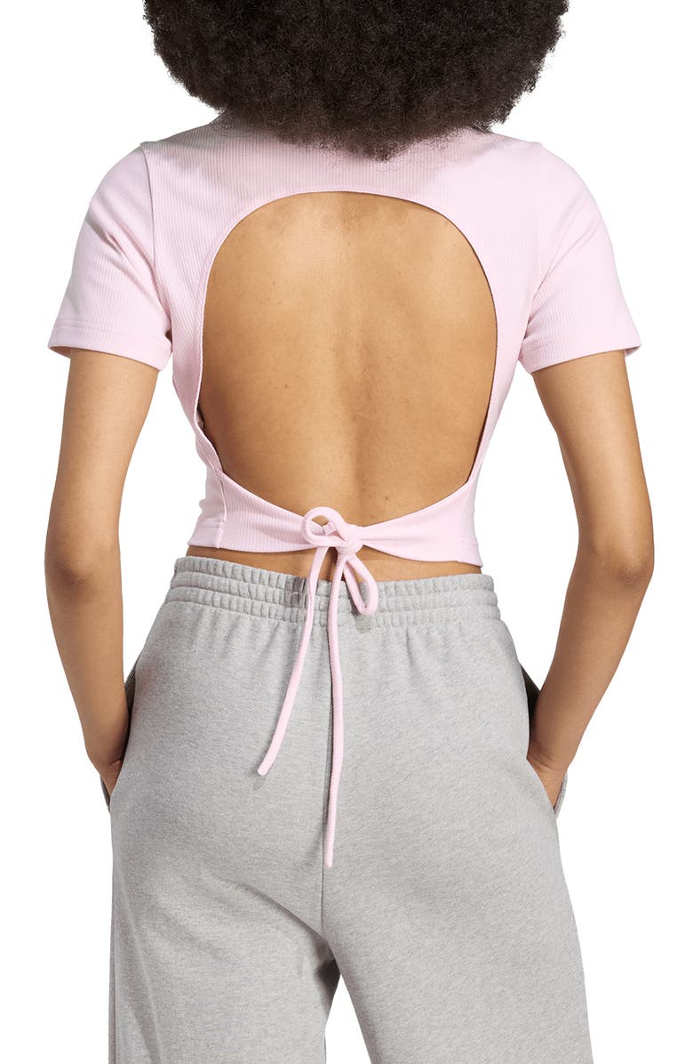 adidas Campus 2000 Back Cutout Rib Crop T-Shirt, Alternate, color,