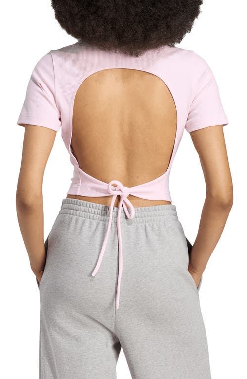 Adidas Originals Adidas Campus 2000 Back Cutout Rib Crop T-shirt In Pink