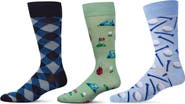 MeMoi Sports Assorted 3-Pack Crew Socks