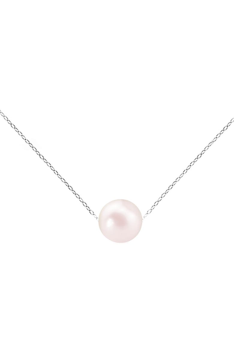 Sterling Silver Pearl Necklace, Main, color, Pink