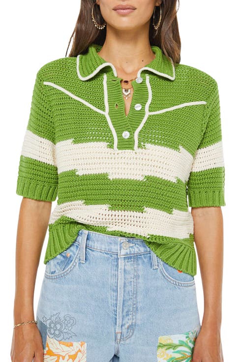 The Raquette Short Sleeve Cotton Sweater