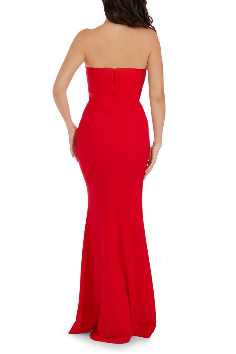 Fernanda Strapless Evening Gown, Alternate, color, ROUGE