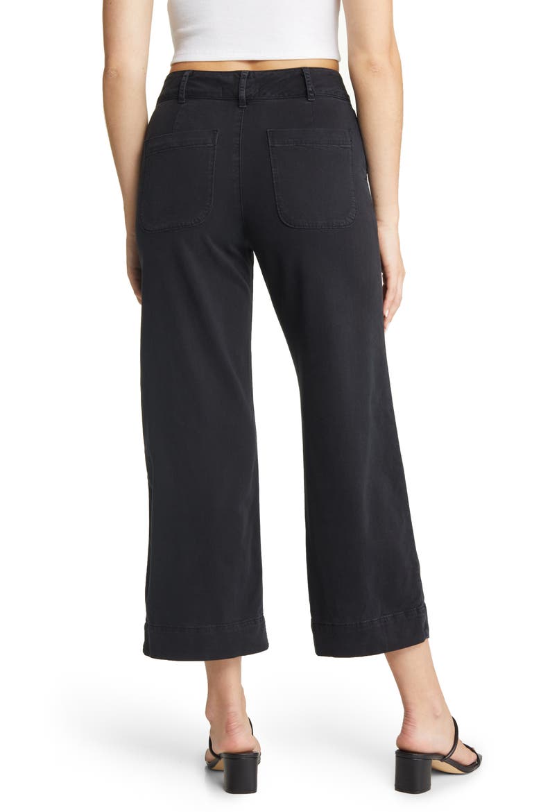 Saige Wide Leg Crop Pants, Alternate, color, BLACK