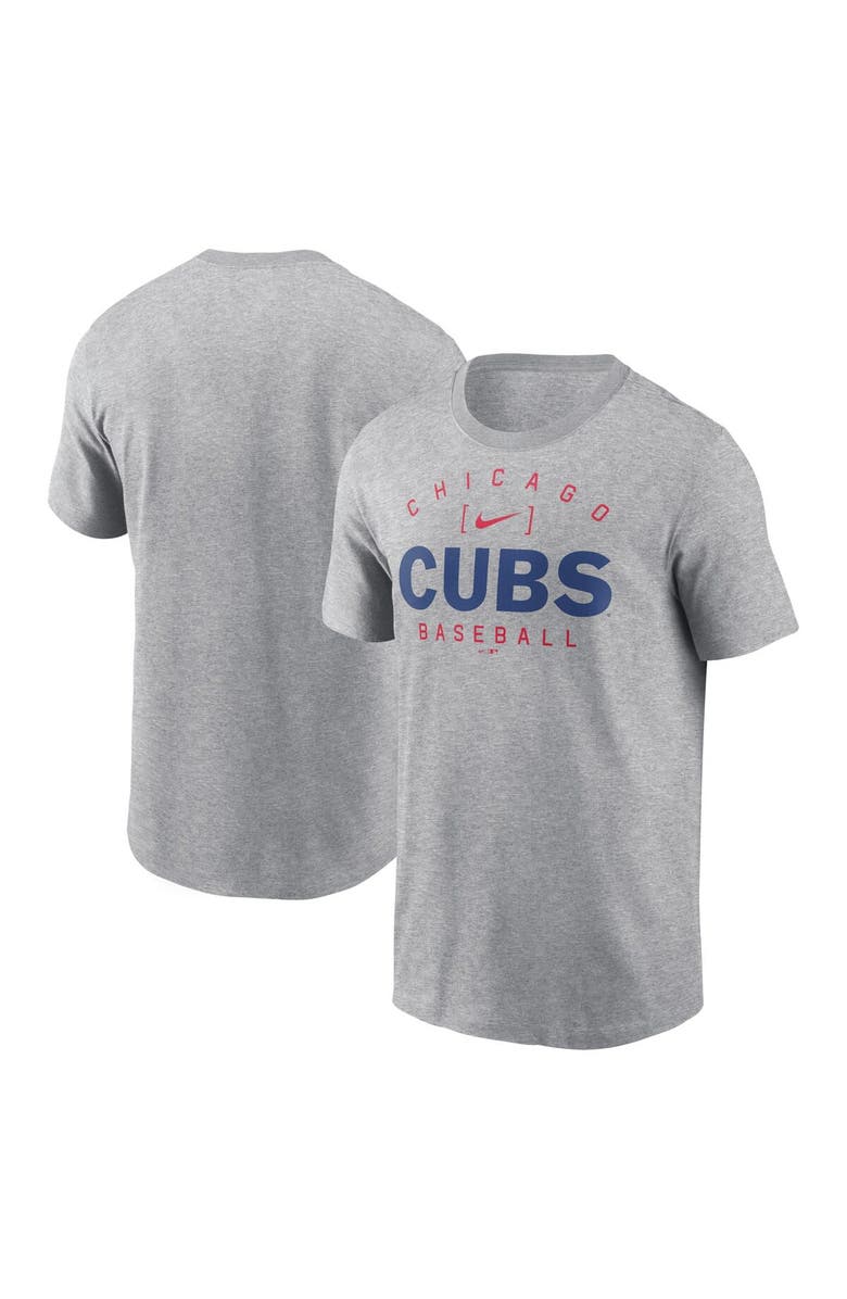 Nike Men's Nike Heather Gray Chicago Cubs Home Team Athletic Arch T-Shirt, Main, color, 