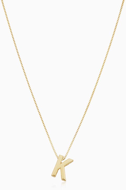 14K Gold Love Letter Initial Necklace
