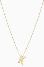 Oradina 14K Gold Love Letter Initial Necklace