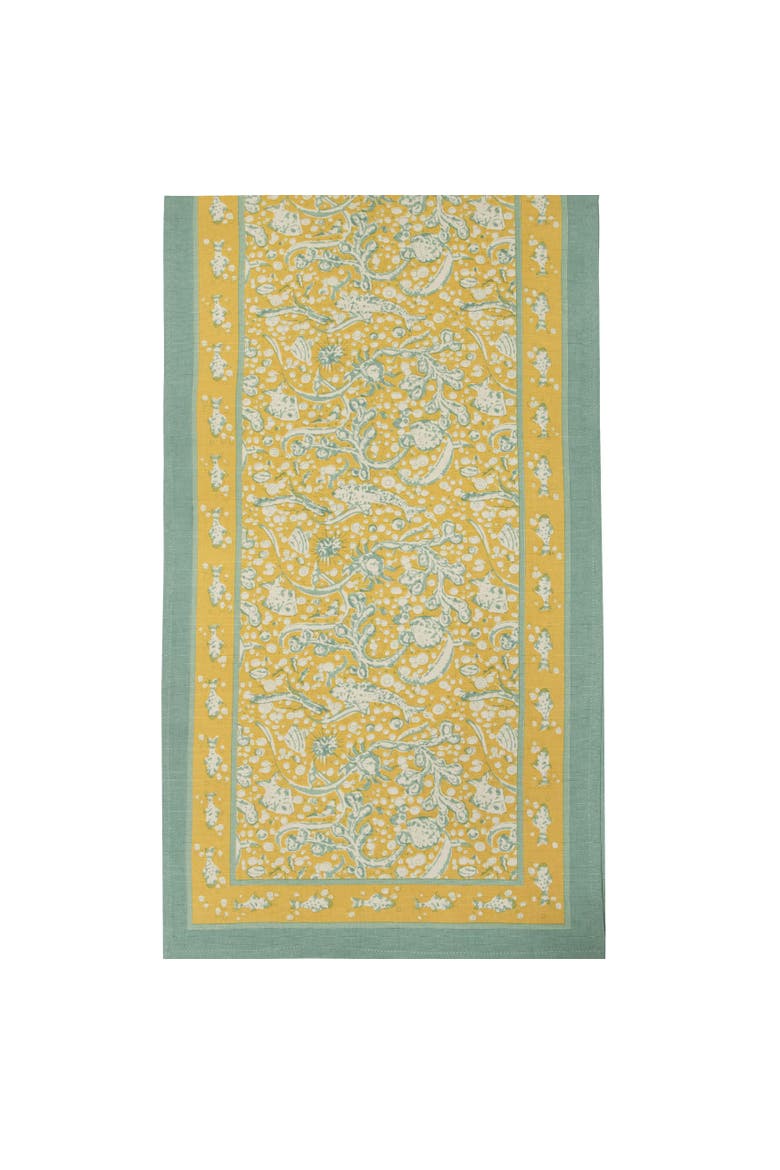 La Mer Runner, Alternate, color, Aqua/Citrine 16" x 72"
