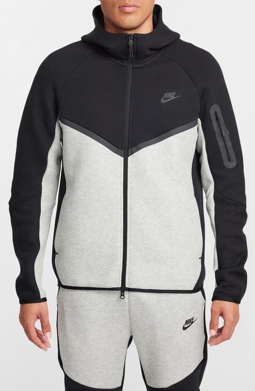 Nike Mens Tech Fleece Full-zip Windrunner Hoodie In Black/dk Grey Heather